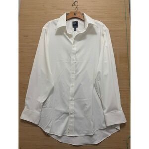 Jos A Bank Traveler Travel Tech Slim Fit White Dress Shirt Mens 16 5 32 33